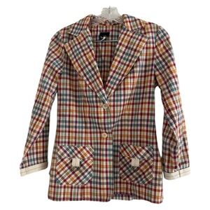 THATS‎ ME Junior Plaid Sportswear Sports Coat Pocketed Blazer-Size 7